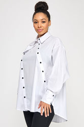 Off-Beat Button-Up Shirt – Black & White | Made in Turkey